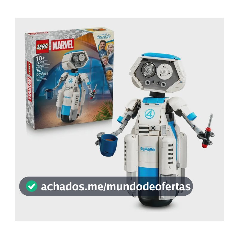 LEGO Marvel Quarteto Fantástico: H.E.R.B.I.E. 76339; Conjunto de construção com detalhes do adorável robô inspirado no filme; Brinquedo para meninos e meninas; 10+