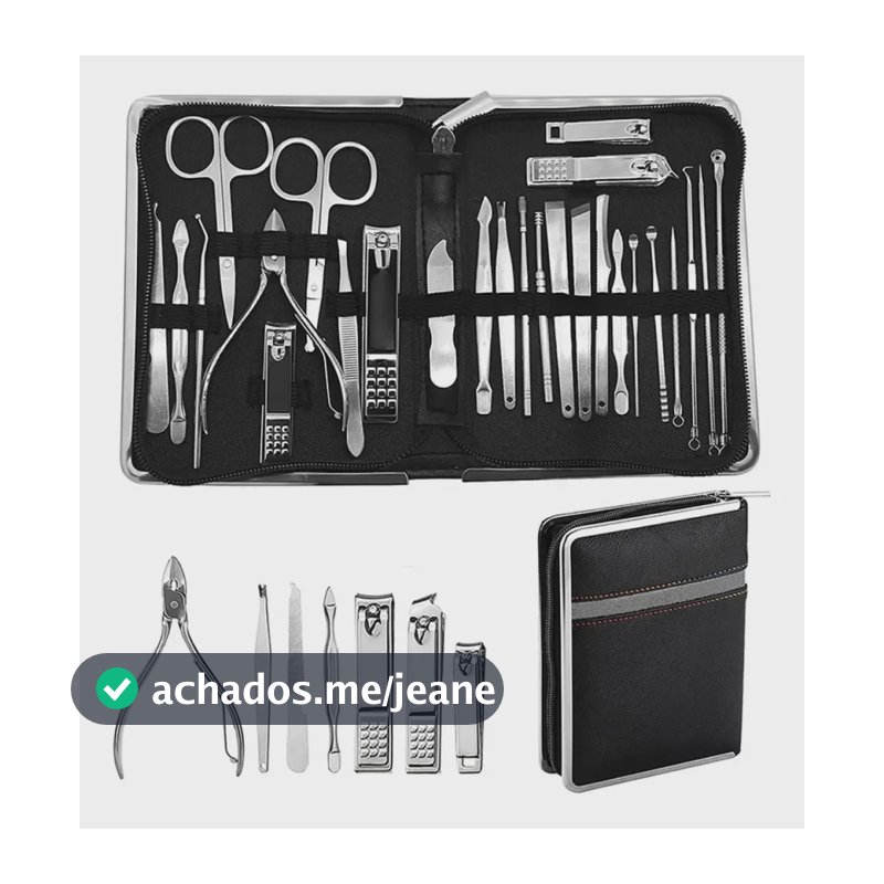 Kit Manicure Portátil Estojo 26pcs Conjunto Alicate Cortador