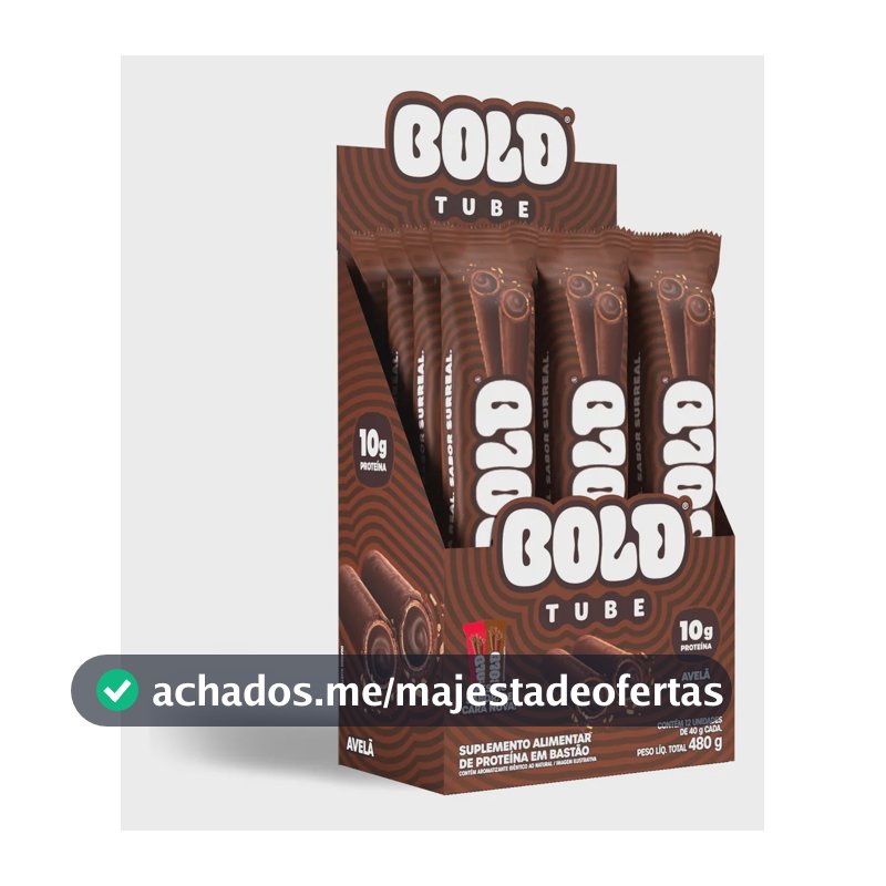 Bold Chocolate Proteico Tube Caixa 12 Unidades Sabor Avelã