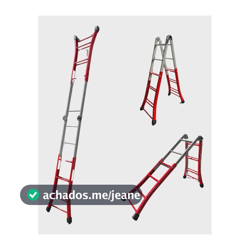 Escada Profissional Articulada Telescópica De Aço 4 Metros Prateado