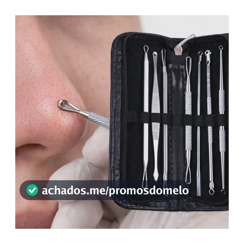 Kit 7 Pcs Extrator De Cravo Espinha Profissional Inox Limpez 1 Unidade