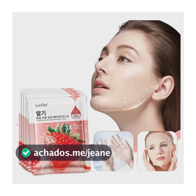 Máscara Facial Sadoer Morango Hidratante 15un