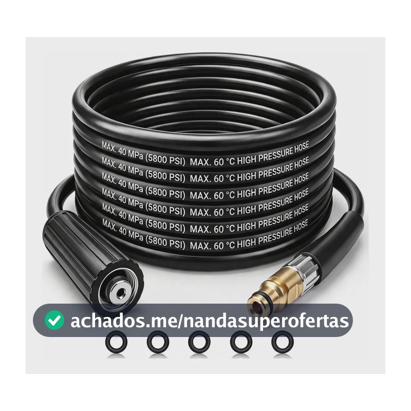 Mangueira Lavadora Alta Pressão 10m P/ Karcher K2 A K7 Preta Preto