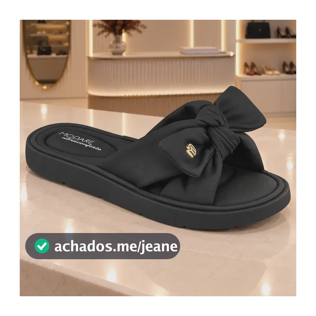 Sandália Slide Modare Laço Impermeável Palmilha Macia