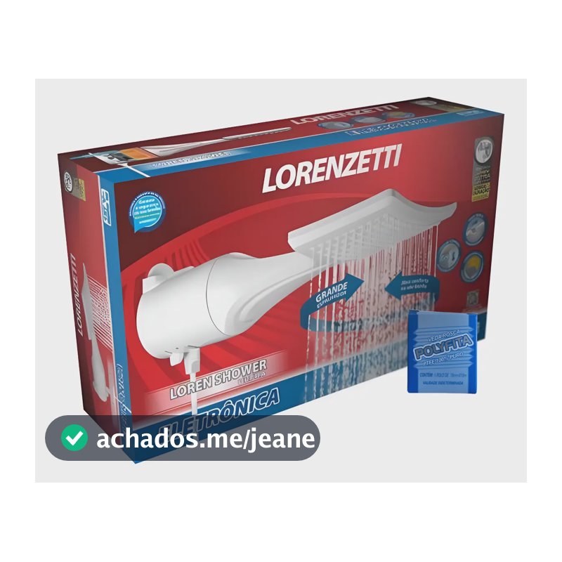 Kit Chuveiro Ducha Eletronic Lorenshower 127/220v Lorenzetti Branco 220v 7.5 Kw