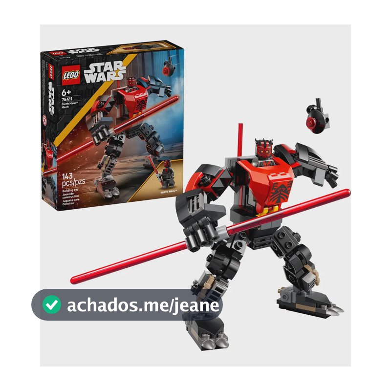 LEGO Robô Darth Maul Star Wars Brinquedo de Montar +6 Anos Plástico Articulado