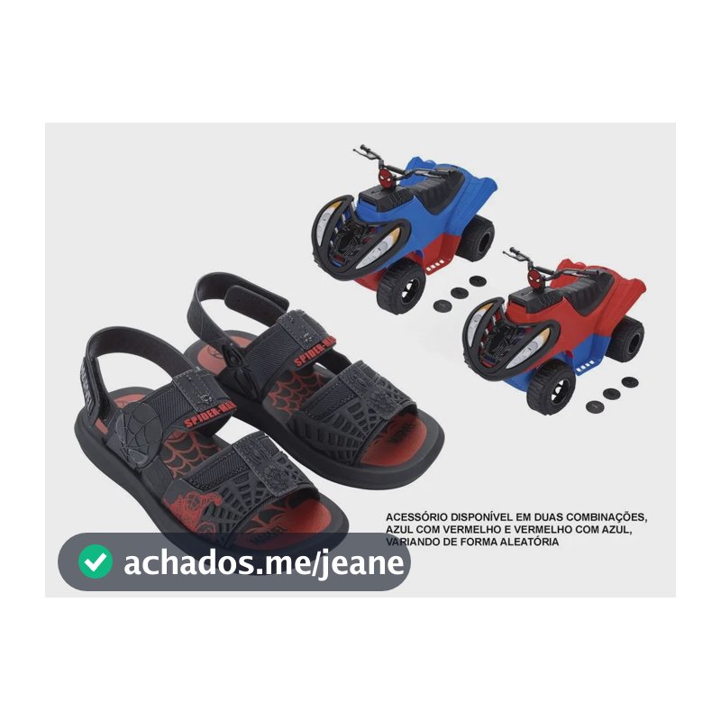 Kit Sandália Grendene Kids Meninos Homem Aranha 23335 Preto/preto/vermelho Liso 31 Br