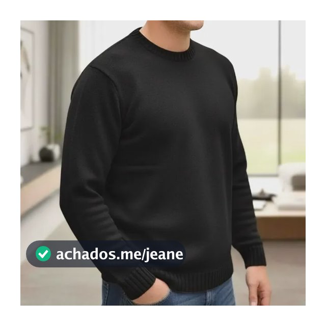 Blusa Masculina Básica Suéter Masculino Lã Tricô Gola Careca