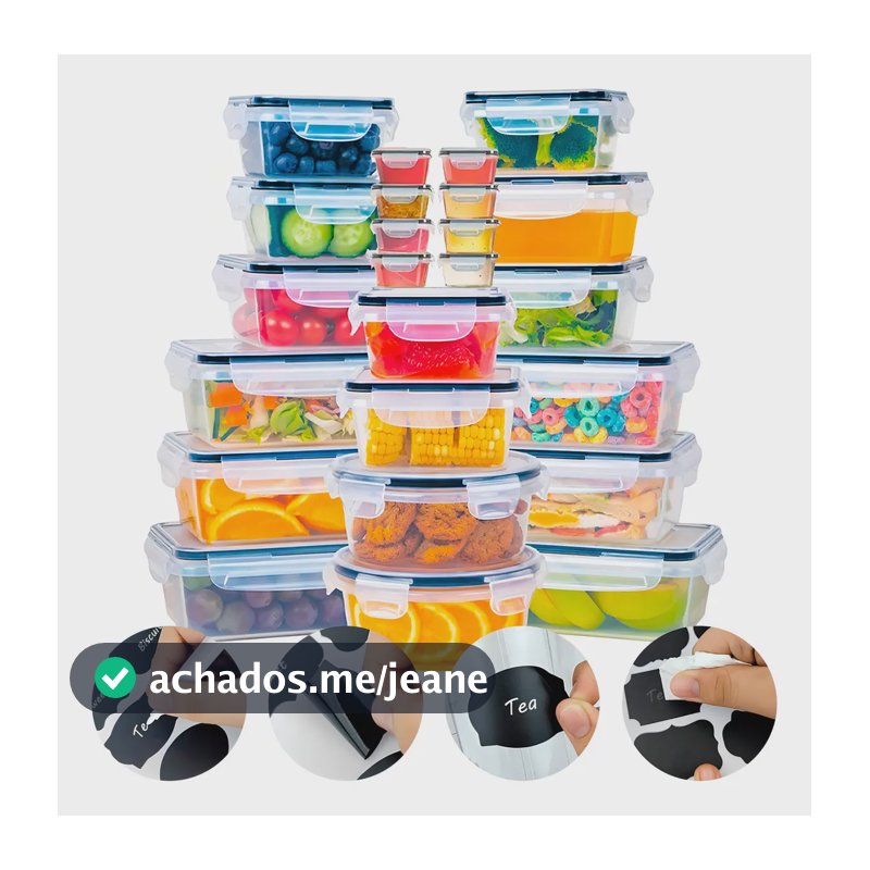 Conjunto 24 Potes Herméticos Croix Empilhavel Tampa E Trava! Cor Transparente