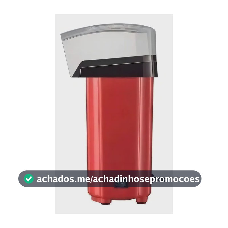 Pipoqueira Elétrica Vermelha Sem Óleo 1200W Compacta