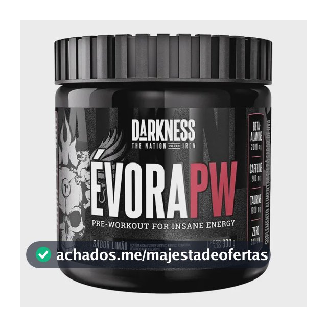 Suplemento em pó Darkness Pré Treino Alanina Évora PW sabor Limão x 300g