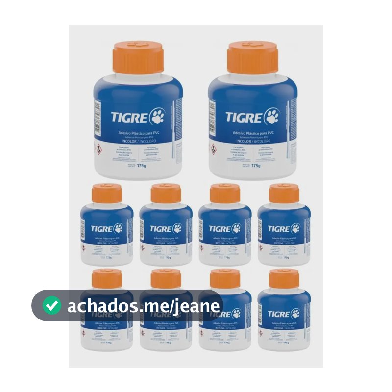 Kit 10 Cola Cano PVC Tigre Incolor 175g C/ Pincel