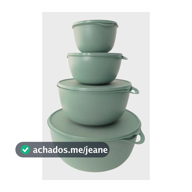 Kit 4 Potes Plástico DecasaUD Verde Tiffany Multiuso Com Tampa