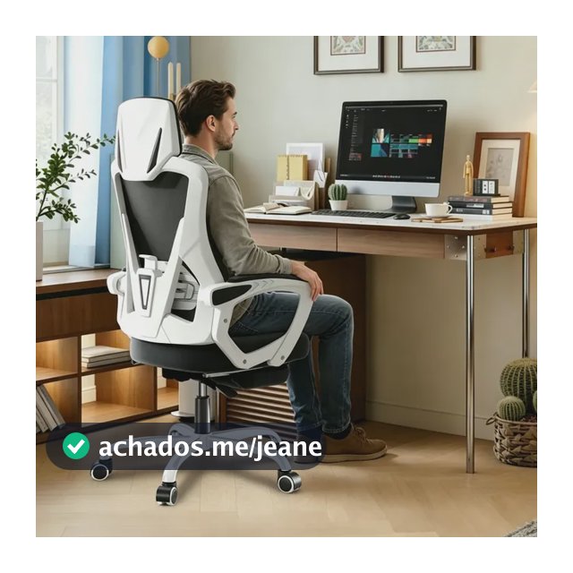 Cadeira De Escritório Ergonômica Ajuste Lomba Suporta 200kg