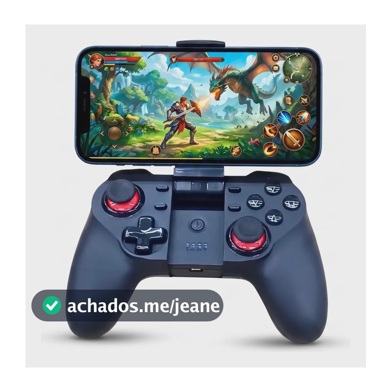 Controle Gamer Bluetooth Celular Android iOS Gamepad Sem Fio com Suporte para Smartphone Joystick PC Jogos e Controle de Vídeo Game