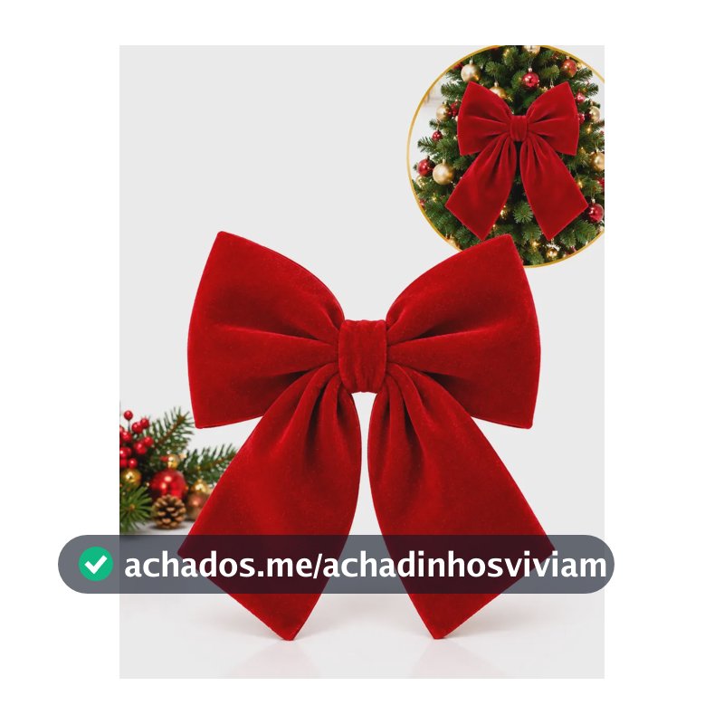 Laço Grande Decoração Árvore Natal Ponteira Enfeite Luxo Vermelho