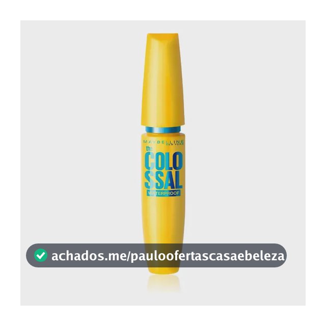Máscara de Cílios À Prova D'Água com Colágeno, Volume Express, Longa Duração, Definição Intensa, Não Empelota, Cor Preto, The Colossal Maybelline NY, 8ml
