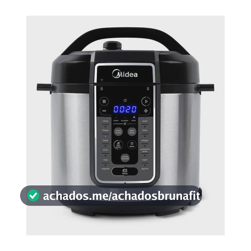 Panela De Pressão Elétrica 6 L Mastersteam Inox Midea Cor Cinza