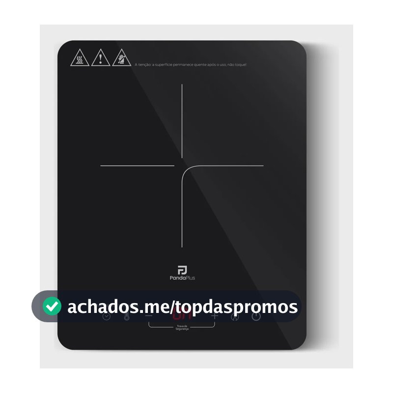 Cooktop Indução Portátil Panda Plus 1 Boca Bivolt com Painel Touch Preto