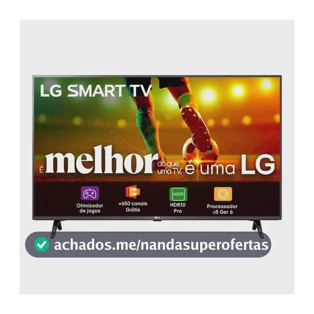 Smart TV LG 43"Full HD, Processador A5 Ger6, AI, Alexa e webOS 23 - 43LR6700PSA