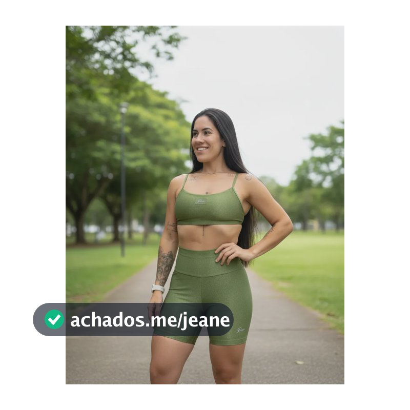 Diasp Conjunto Fitness Feminino Canelado Brilho Academia Verde M