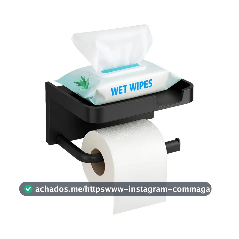 Suporte Porta Papel Higiênico Fixação Por Adesivo Resistente Com Prateleira Para Lenço Umedecido Celular Chaves Decoração Organizador Para Banheiro Lavabo Parede Sem Furos 2 em 1 Moderno Elegante Luxo