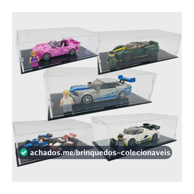 Kit 5x Expositores Speed Champions Para Lego Acrilico Cristal