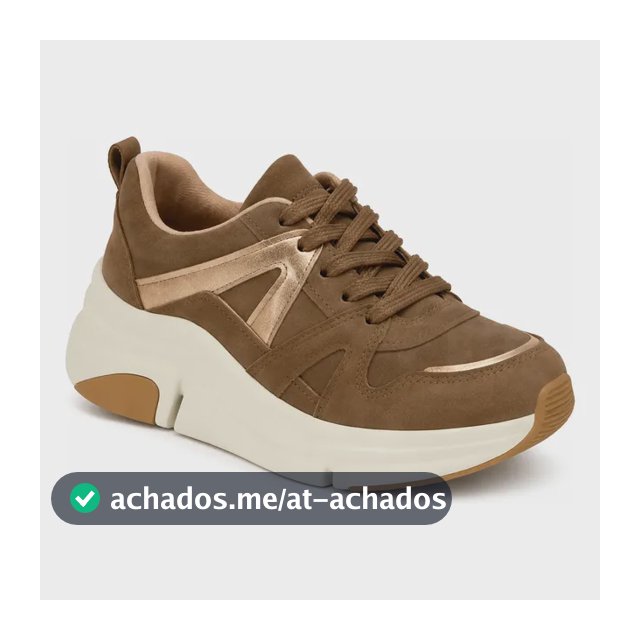 Tênis Feminino Plataforma Modare Conforto Diário Castanho/dourado 35 Br