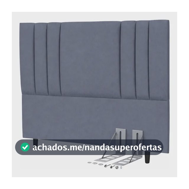 Cabeceira Casal 1.40 Listra Estofada Cama Box C/ Kit Fixador Cinza