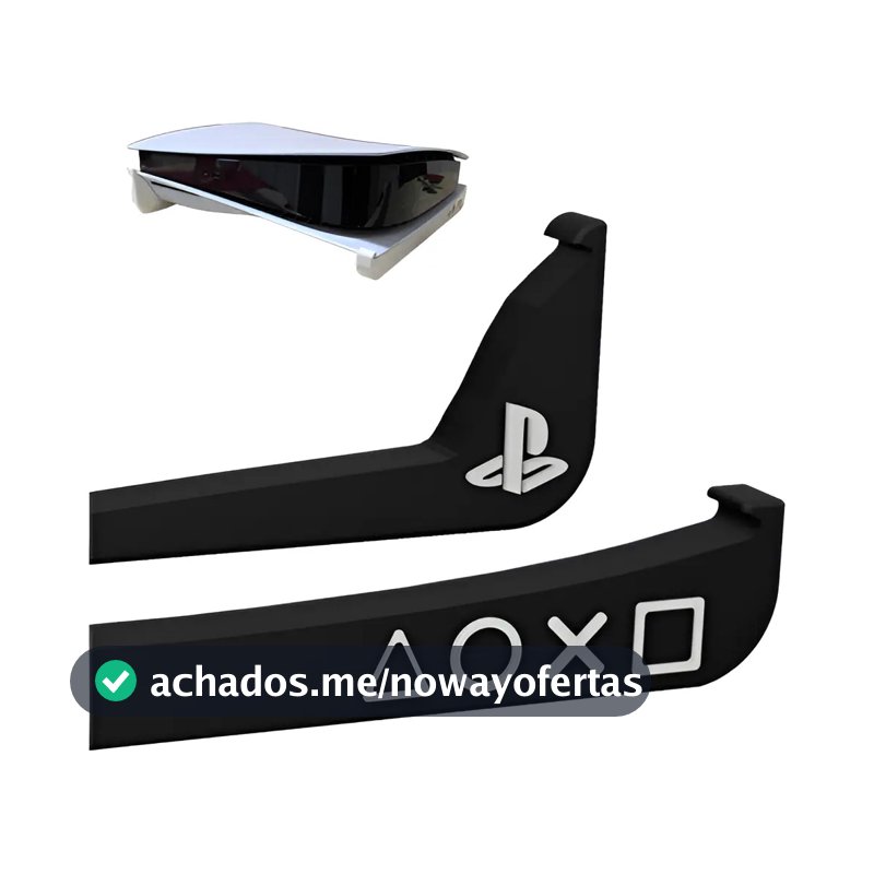 Suporte Horizontal Compatível C/ Ps5 Fat C/ Disco Play5 Cor Preto Slim