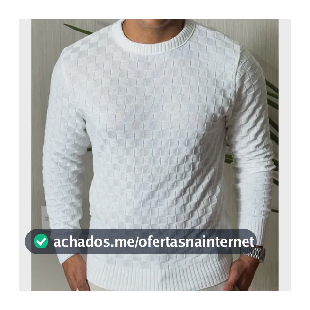 Suéter Masculino Lã Tricot Manga Longa Xadrez Blusa De Frio