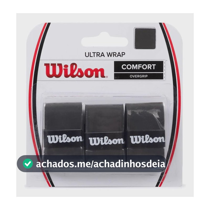Overgrip Wilson Ultra Wrap Preto - Pack Com 3 Unidades