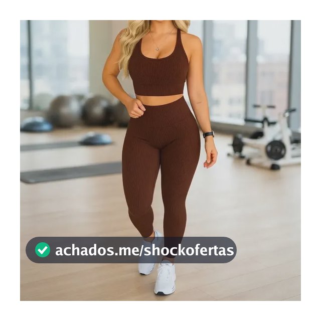 Roupa De Academia Conjunto Moda Fitness Feminino Calça E Top