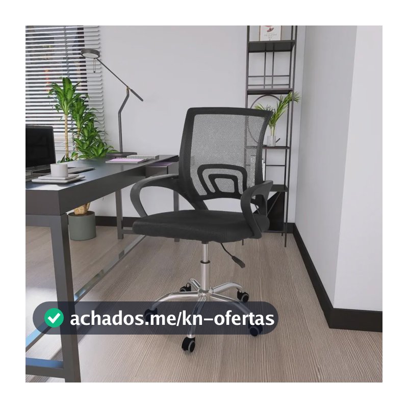 Cadeira Secretária Office Base Giratória Preta Tela/mesh