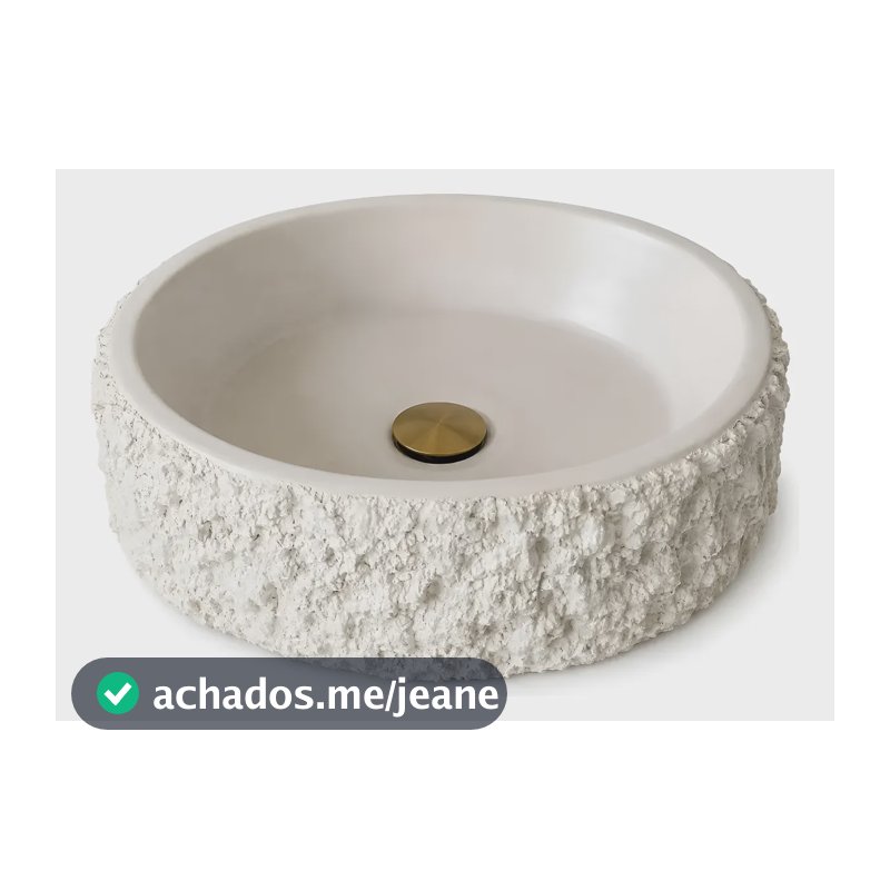 Cuba Para Banheiro Redonda Branca Design Rústico Moderno Branco Texturizado