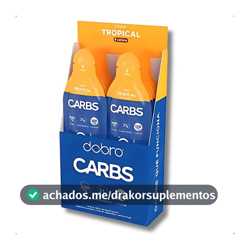 Carbs Gel de Carboidratos Dobro Sabor Tropical com Cafeína (10 sachês de 30g cada)