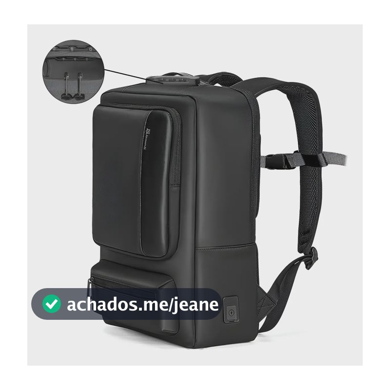 Mochila Executiva Adamantiun Shield Notebook até 16 polegadas bolsa Impermeável Usb Preto