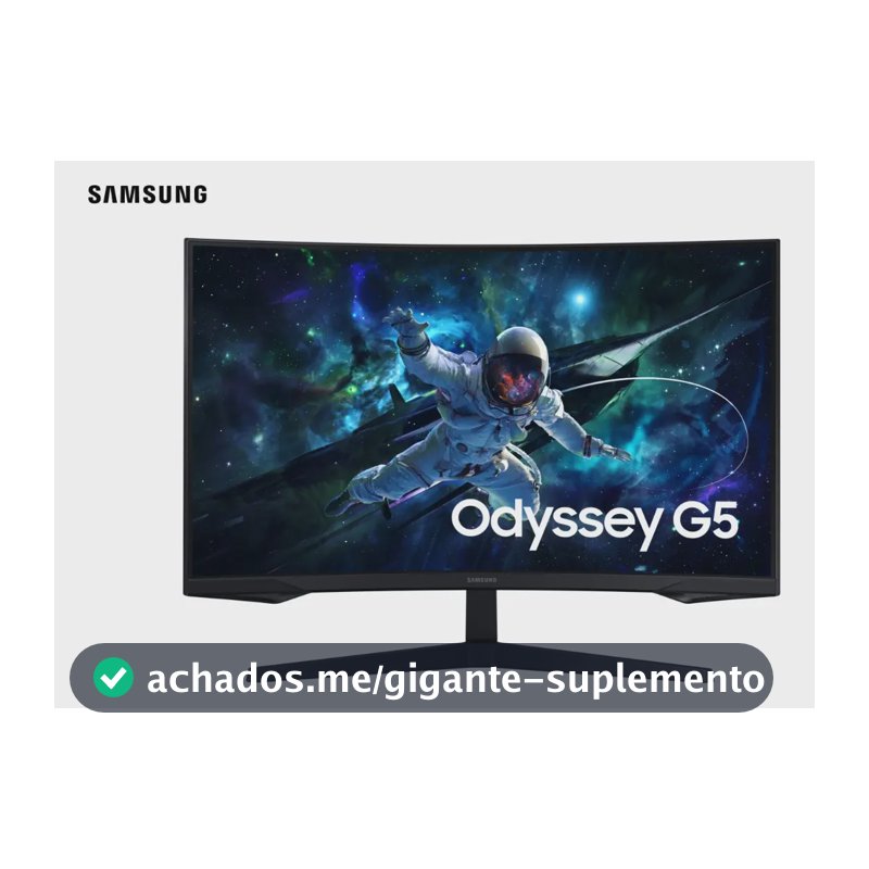 Monitor Gamer Samsung Odyssey G5, 32 ,qhd, 165hz,1ms,hdmi,dp Preto