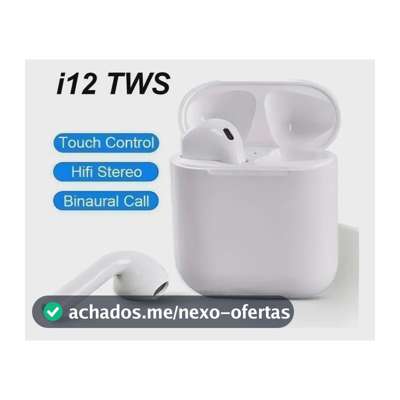 Fone Ouvido I12 Fone Bluetooth Touch I12 Recarregável Cor Azul