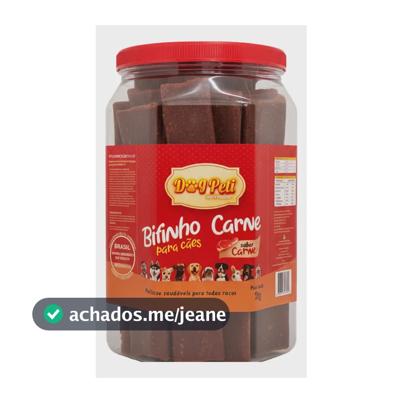 Bifinho Macio Cachorros Cães Premium 2kg Dog Peti Bastão Sabor Carne