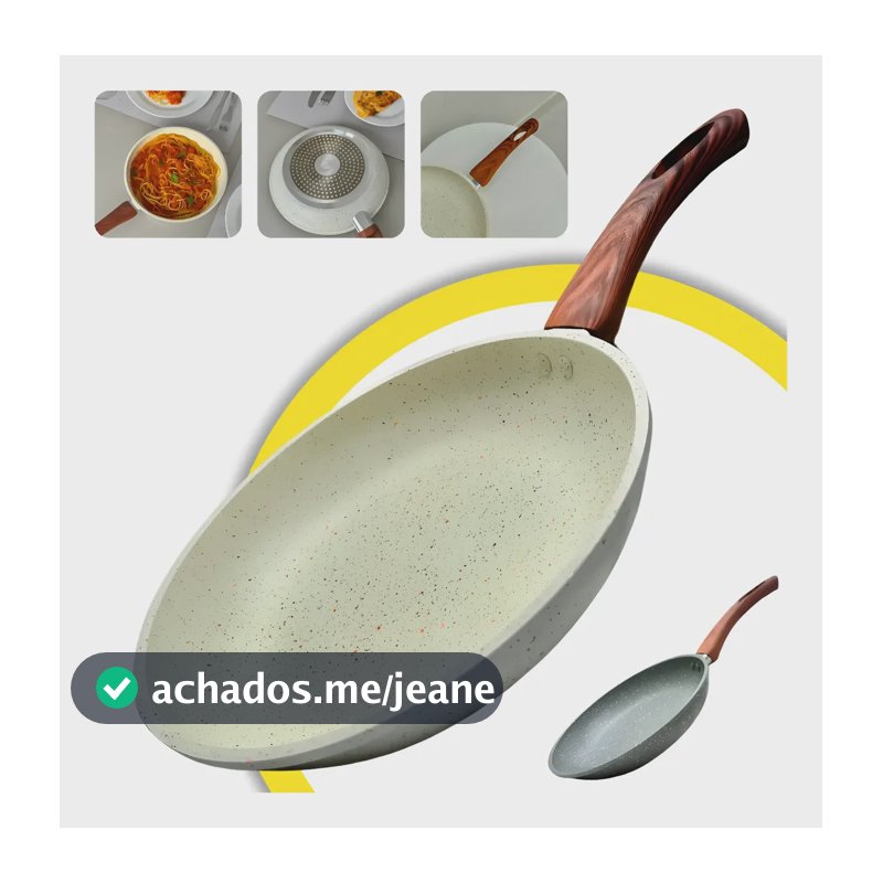 Frigideira Ceramica Antiaderente Fogão Cooktop Indução E Gás Creme Granito