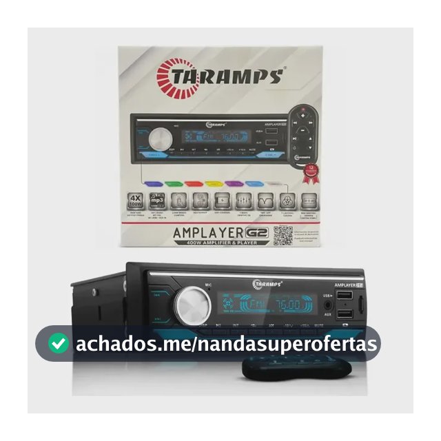 Rádio Automotivo Taramps Amplayer G2 Fm Usb Sd Mp3 Bluetooth