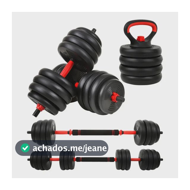 Peso Musculação Kit 6 Em 1 Até 20kg Halter Dumbel Ajustável Cor Preto Ahead Sports + E-book
