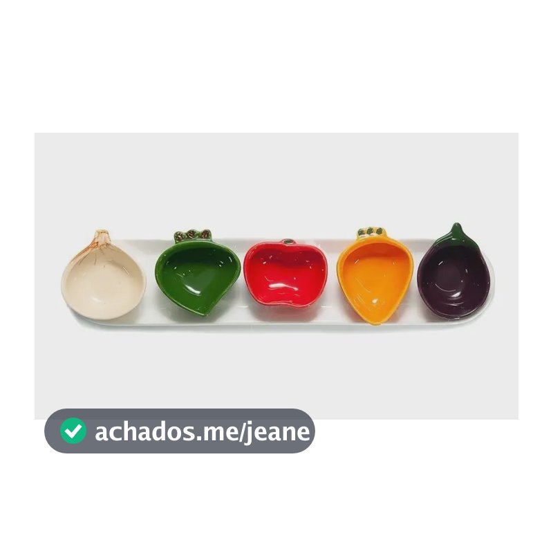 Petisqueira Cerâmica Legumes Coloridos 6 Pçs Scalla Cerâmica Petisqueira