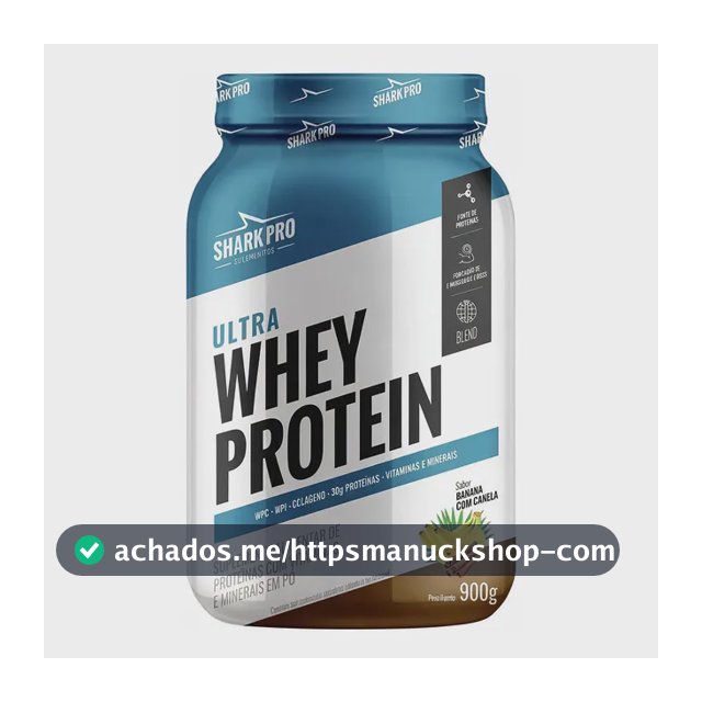Ultra Whey Protein Pote 900g Sabor Banana C/canela Shark Pro Banana Com Canela
