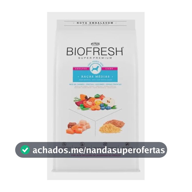 Ração Seca Light Biofresh para Cães Adultos de Raça Média 10kg