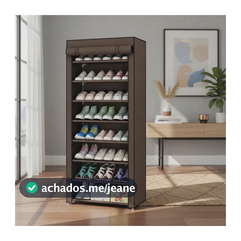 Sapateira Organizador De Sapatos Com 9 Prateleiras Tnt Marrom