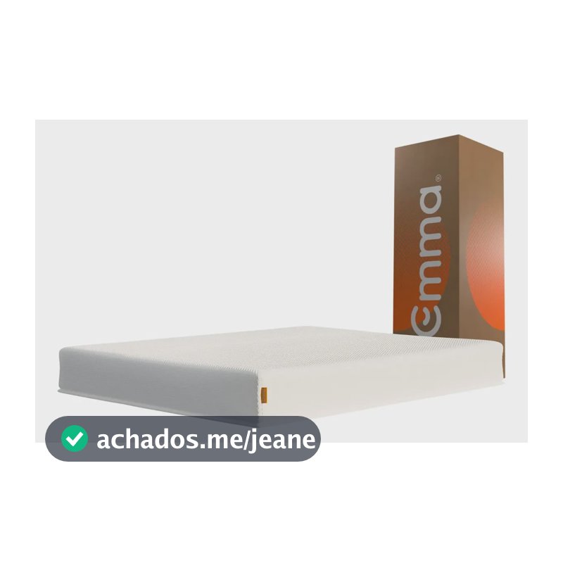 Colchão Queen Emma One Plus 158x198cm, 3 Camadas de Espuma, à Vácuo, Suporte para Coluna, Respirável, Conforto Corporal