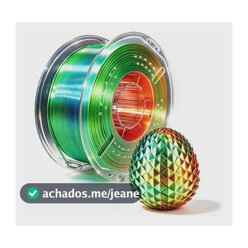 Filamento Pla Silk Premium 1.75mm 1kg Tricolor Impressão 3d Dourado Verde Azulado Carretel De Precisão Dimensional +/-0,02 Mm Adequado Para A Maioria Das Impressoras 3d Fdm