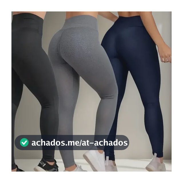 Kit 3 Calças Feminina Legging Grossa Para Academia Cós Alto